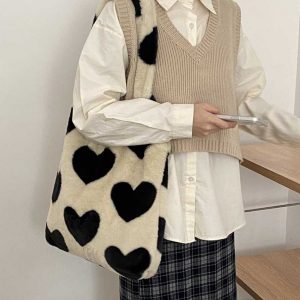 Tote bông trái tim 24