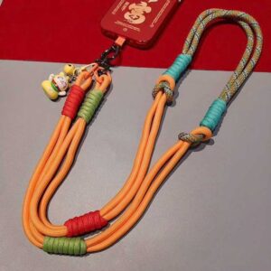 Dây đeo điện thoại/ túi bện cam