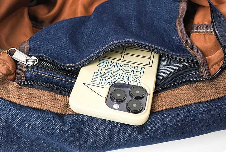 Balo jean viền nâu 12 Balo jean viền nâu - Ảnh 12