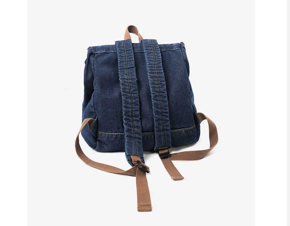 Balo jean viền nâu 8 Balo jean viền nâu - Ảnh 8