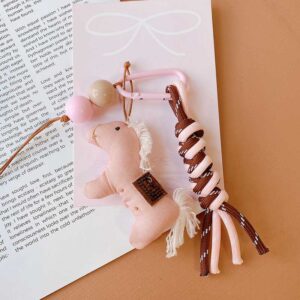 Móc khóa handmade ngựa hồng