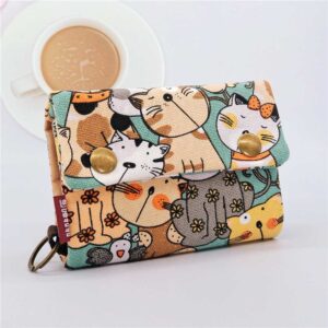 Ví vải hoạt tiết mèo mặt bự