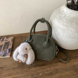 Túi hộp xách bầu xanh kèm thỏ