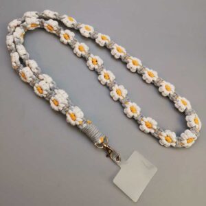 Dây đeo điện thoại đan hoa
