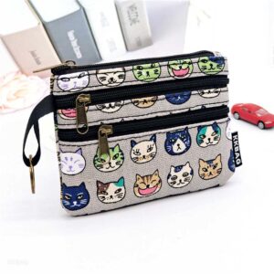 Ví vải handmade nhiều ngăn mặt mèo