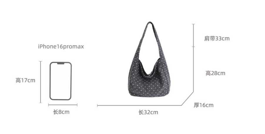 Tote chấm bi xám 4 Tote chấm bi xám - Ảnh 4