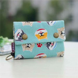Ví vải handmade shiba xanh
