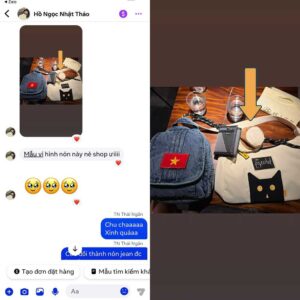 Feednack Túi mèo tai nhọn + Balo mini jean 3S + Ví vải xích