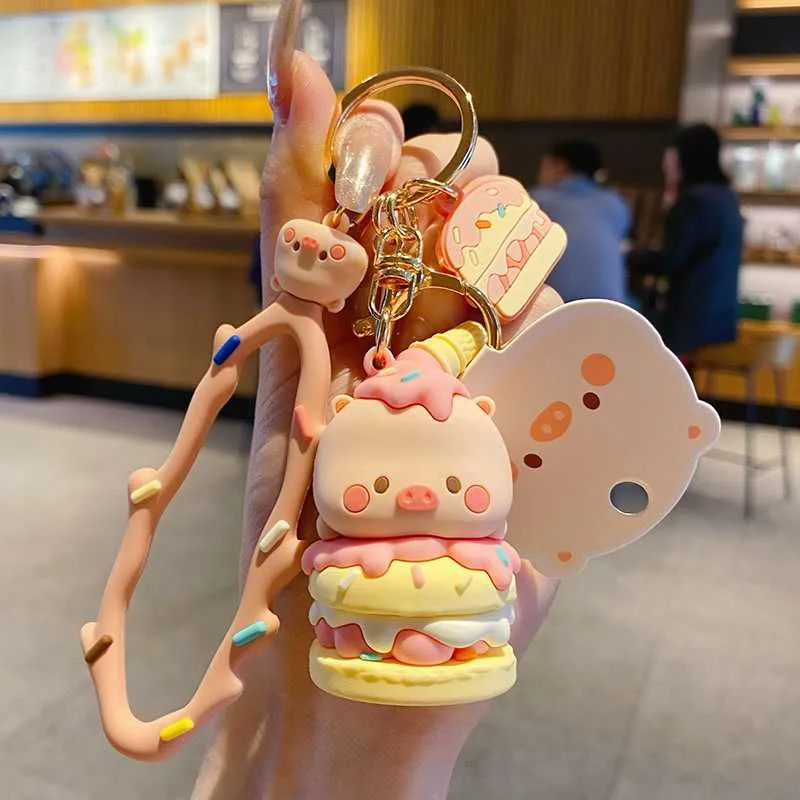 Móc khóa donut heo hồng