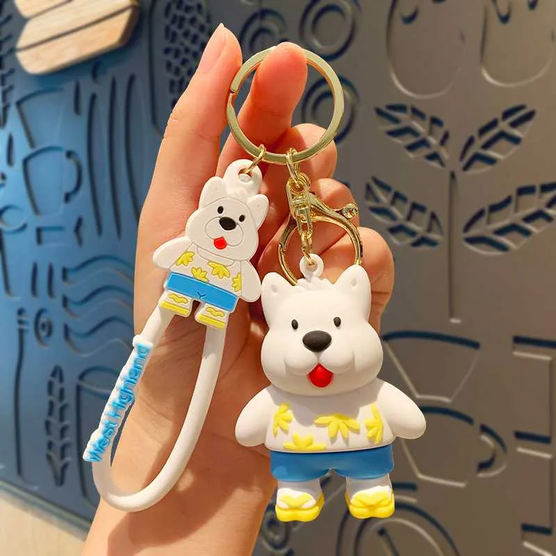 Móc khóa gấu áo hoa